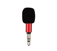 Generico Mini microfono portatile da 3,5 mm - Microfono per karaoke a 4 poli/3 poli per smartphone, laptop e registratori (Rosso 3 poli)