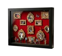 Generico Mini Museo - Vetrina per Foto Fai da Te | Scatola Porta illuminata con Mini Figurine e cornici Dorate, Cornice commemorativa Personalizzata per Coppie, cornici da Galleria in Legno, 1 Set