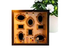 Generico Mini Museum - Wooden Shelf Display Figures for DIY Decor | Natural Wood Storage with Creative Arrangement Style, Decorative Mini Museum Set for Wall Library Room Home Birthday Christmas