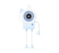Generico Mini Portable Fan - 8.9x3.8x26cm 100-Speed Digital Display USB Fan, 5 Modes Suction Cup Hands Free Cooling Device, 1800mAh Battery Desktop Travel Fans For Outdoor Beach Camping