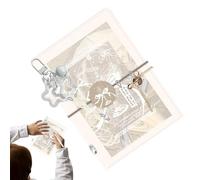 Generico Mini Quaderno Ad Anelli - Portatile Carina Copertina In PVC Trasparente Con 5 Anelli,M5 Quaderno A Tascabile,per Adulti Studenti Ufficio Registri Giornalieri Scrapbooking