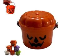 Generico Mini Secchiello Nostalgico di Halloween,Piccola Scultura di Zucca Stampata,Mini Secchiello Boo Spettrale,Decorazioni di Pumpkin Boo Buddies,Regali di Dolcetto O Scherzetto per Halloween.,D