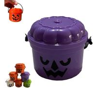 Generico Mini Secchiello Nostalgico di Halloween,Piccola Scultura di Zucca Stampata,Mini Secchiello Boo Spettrale,Decorazioni di Pumpkin Boo Buddies,Regali di Dolcetto O Scherzetto per Halloween.,C