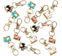 Generico Mini Sewing Machine Keychains A Stitch of Memory Meaning Retro Tiny Alloy Enamel Sewing Charms with Lobster Clasp (C)
