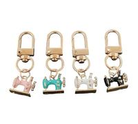 Generico Mini Sewing Machine Keychains A Stitch of Memory Meaning Retro Tiny Alloy Enamel Sewing Charms with Lobster Clasp (B)