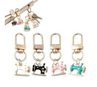 Generico Mini Sewing Machine Keychains, Emotional Support Sewing Machine Keychain, Inspirational Pendants Handbag Bag Keychain Charm Accessories Gift for Friends Family (4PCS-A)