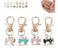 Generico Mini Sewing Machine Keychains, Metal Novelty Sewing Machine Key Chains, a Stitch of Memory & Meaning, Unique Vintage, Handbag Bag Charms Gifts for Women Girls (hook style)