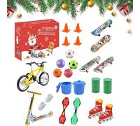 Generico Mini skateboard per bambini - Calendario natalizio con tastiera 'Avvento, giocattoli da skateboard, per il conto alla rovescia stagionale, collezione di sorprese di ventiquattro
