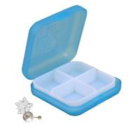 Generico Mini Square Case | Daily Box - Four-compartment Medicine Box, Close Portable Container Clear for Pocket Medicine Supplements Travel