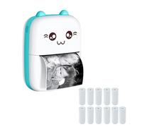 Generico Mini Stampante Fotografica Termica Bluetooth Smart Portatile Wireless 200 DPI con 11 Rotolini Carta Etichette APP Compatibile con iOS e Android 12 x 8 cm