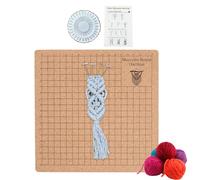 Generico Mini tavola macramè - Lavagna per progetti macramè Portatile a Doppio Lato 20X20 cm | Progetto di Braccialetto Riutilizzabile con Istruzioni Incluse, tavola per intrecciare Fatta a Mano