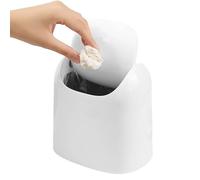 Generico Mini Trash Can - 17.5x16.5x12.5cm Compact Non Slip Rubbish Bucket With Lid, Portable Waste Basket, Desktop Trash Can Storage Box Small Garbage Bin For Work Areas Desk Indoor