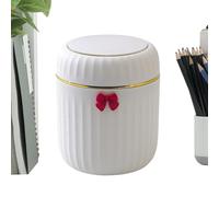 Generico Mini Trash Can For Desk - Compact With Press-Top Lid, Space-Saving Counter Waste Bin, Tabletop Garbage Container | Sl isposal Bucket For Home Office Bathroom Vanity Dorm Nightstand
