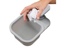 Generico Mini Trash Can - Space Saving Waste Basket for Desk Counter | Resin Material with Swing Lid Design, Clip On Rotating Bin, Compact Organizer for Kitchen Bedroom Bathroom Shelf Use