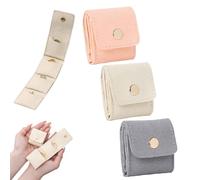 Generico Mini Travel Jewelry Bag,Mini Travel Jewelry Roll Bag With Buckle,Portable Foldable Jewelry Case,Small Jewelry Box For Earrings Rings Necklaces (3 pcs)