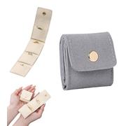 Generico Mini Travel Jewelry Bag,Mini Travel Jewelry Roll Bag With Buckle,Portable Foldable Jewelry Case,Small Jewelry Box For Earrings Rings Necklaces (Gray)