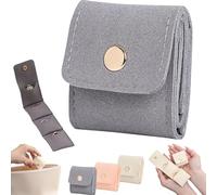 Generico Mini Travel Jewelry Bag, Mini Travel Jewelry Roll Bag with Buckle, Portable Foldable Travel Jewelry Organizer Case, Small Jewelry Box For Travel Essentials,Ring,Earring (gray)