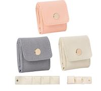Generico Mini Travel Jewelry Bag,Portable Velvet Jewelry Pouches,Foldable Multifunctional Mini Travel Jewelrys Roll Pouch With Buckle,For Earrings Rings Necklaces,Women Girls Accessories (3PCS)
