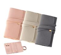 Generico Mini Travel Jewelry Bag,Roll Jewelry Organizer Pouch,Portable Foldable Travel Jewelrys Organizer Case,Small Jewelrys Box for Earrings,Rings,Necklaces (3pcs-A, 9.5 * 1.8in/24 * 4.6cm)