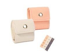 Generico Mini Travel Jewelry Bag, Travel Jewelry Case, Travel Essentials, Pouch Case Box Organizer with Buckle, Portable Foldable for Earrings, Rings, Necklaces, Necklaces On the Go (2pcs-C)