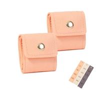 Generico Mini Travel Jewelry Bag, Travel Jewelry Case, Travel Essentials, Pouch Case Box Organizer with Buckle, Portable Foldable for Earrings, Rings, Necklaces, Necklaces On the Go (2pcs-F)