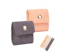 Generico Mini Travel Jewelry Bag, Travel Jewelry Case, Travel Essentials, Pouch Case Box Organizer with Buckle, Portable Foldable for Earrings, Rings, Necklaces, Necklaces On the Go (2pcs-B)