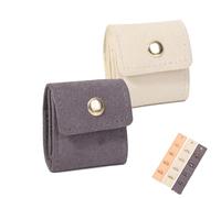 Generico Mini Travel Jewelry Bag, Travel Jewelry Case, Travel Essentials, Pouch Case Box Organizer with Buckle, Portable Foldable for Earrings, Rings, Necklaces, Necklaces On the Go (2pcs-A)