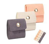 Generico Mini Travel Jewelry Bag, Travel Jewelry Case, Travel Essentials, Pouch Case Box Organizer with Buckle, Portable Foldable for Earrings, Rings, Necklaces, Necklaces On the Go (3pcs-A)