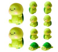 Generico Mini Turtle Figurine Set - Resin Cute Tiny Animal Decorations 10 Piece Collection 48g Compact Multicolor Design - Adorable Cake Ornament Accents - Fairy Garden Bonsai Birthday DIY