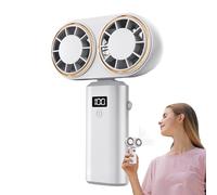 Generico Mini Ventilatore Elettrico | con display digitale e pieghevole | ricaricabile da tavolo e da mano - per Estate Camera da Soggiorno Scuola Campeggio Spiaggia Dormitorio