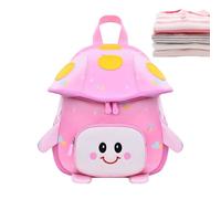 Generico Mini Waterproof Kids Cute Mushroom Backpack With Anti-Lost Leash