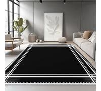Generico Minimalismo Linee Geometria Antiscivolo Tappeto, 120 x 160 cm Camera Da Letto Soggiorno Tappeto Tappeto Ampio Tappeti - Nero Tappeto Per Sala Da Pranzo Casa Per Una Facile Pulizia