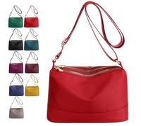 Generico Minimalist Large-Capacity Nylon Shoulder And Crossbody Bag, Women Lightweight Multi-Pocket Casual Bag for Travel (Red 2)