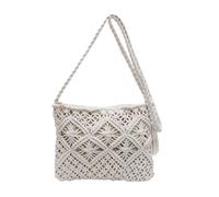 Generico Minimalist Tassel Women's Clutch, Minimalist Tassel Women's Clutch, Handwoven cotton rope Shoulder Bag, Stylish Summer Woven Bag (White,One Size)