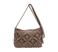 Generico Minimalist Tassel Women's Clutch, Minimalist Tassel Women's Clutch, Handwoven cotton rope Shoulder Bag, Stylish Summer Woven Bag (Brown,One Size)