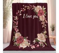 Generico Minimalista Floreale Alfabeto Coperta Di Flanella, Super Morbida Leggera Accogliente Decorativa - Multicolore Coperte Per Letto Divano Viaggio Campeggio 130 x 150 cm