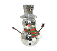 Genérico Mirror Balls | Reflective Snowman Ornament,with Knitting Scarf Hat Disco Snowman Decor | For Dining Table Vacation Carnival Stage Performance Family Gathering Winter Festival Fireplace