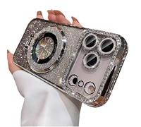 Generico Mirror Kickstand Glitter Diamond Case for IPhone 17/ Pro Max/Air, Camera Lens Protector Compatible with Magsafe, Magnetic Stand Holder (16,Silver)