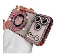 Generico Mirror Kickstand Glitter Diamond Case for IPhone 17/ Pro Max/Air, Camera Lens Protector Compatible with Magsafe, Magnetic Stand Holder (16PROMAX,Pink)
