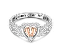 Generico Miscarriage Ring For Mothers - Angel Wing featherr Band
