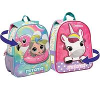 Generico Mitama Zainetto Double Face, Monoscomparto, Tag porta nome, Per bambini e bambine, Scuola e asilo, Tempo libero