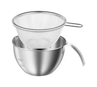 Generico Mixing Bowls With Strainers - 400ml Mixer Bowls With Strainer | Stainless Steel Mixing Baskets Withs Handle For Kitchen Home Apartment Farmhouse Dining Room Cafe Pub Party Meal Prep
