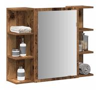 Generico Mobile Bagno con Specchio Legno Antico Legno Multistrato,Marrone,18.7kg,856036