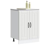 Genérico Mobile Base Lavello Lucca Bianco in Legno Multistrato,Bianco,21.9kg,853677