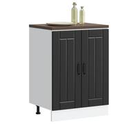 Genérico Mobile Base Lavello Lucca Nero in Legno Multistrato,Nero,22kg,853678