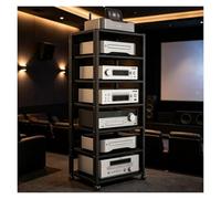 Generico Mobile Hifi,Mobile Stereo Hi Fi Rack Hifi A 7 Livelli,Supporto Multimediale AV Rack,Scaffali HiFi Con Ruote E Regolabile,Mobiletto Portaoggetti Per Giradischi Lettore DVD(Nero)