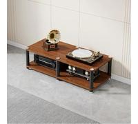 Generico Mobile multimediale Lungo AV a 1/2/3/4 Livelli, Torre Rack Audio per componenti Stereo, Armadietto per apparecchiature Stereo CD per Home Theater e Studio,Walnut,2 Tier