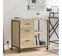 Generico Mobile per Ufficio con Ruota Rovere Sonoma 76 x 41 x 72 cm,Marrone,26.62kg,859836
