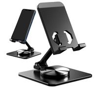 Genérico Mobile Phone Stand 360-degree Rotating - Portable Foldable Cellphone Stand - Multi-Angle Metal PhoneHolder Adjustable Mobile PhoneStand For Tablet