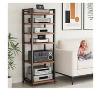 Generico Mobile Stereo Hi Fi con Ripiano Regolabile,Rack HiFi Mobile Multimediale Audio-Video,Supporto TV Angolare,per Soggiorno, Ufficio, Home Theater, Mobile Porta Video-7 Livelli(Red)